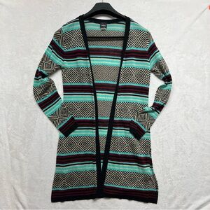 Daytrip Multicolor Striped Boho Eclectic Long Cardigan